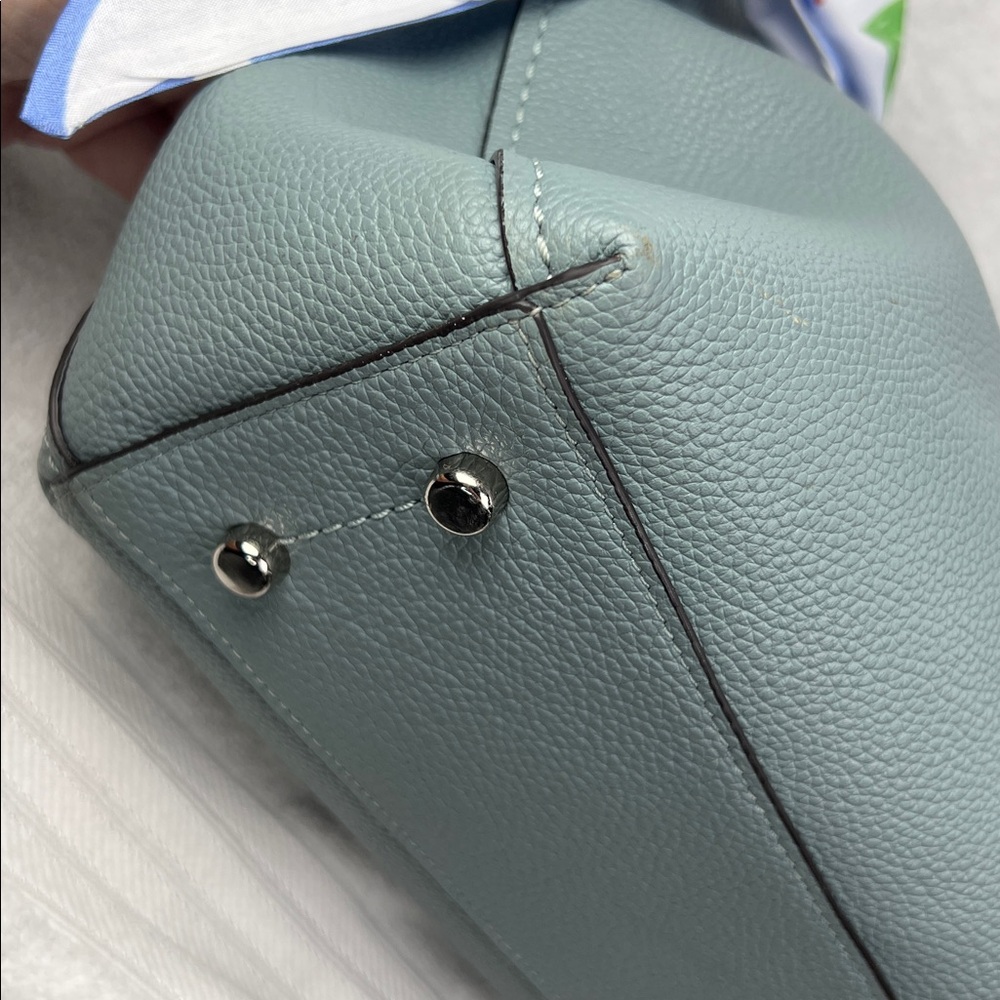 Coach 2019 Light Blue Shoulder Bag with Floral Scarf - Picture 4 of 15